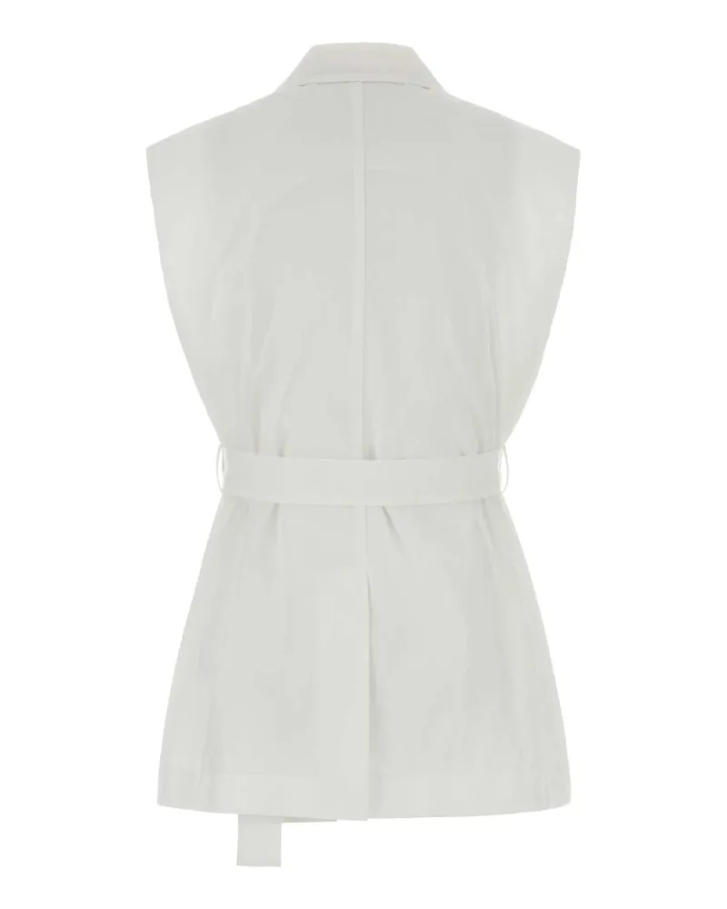 Brunello Cucinelli Women's White Cotton Blend Vest C600 Exterior: Nylon Giacche E Gilet Jacket White