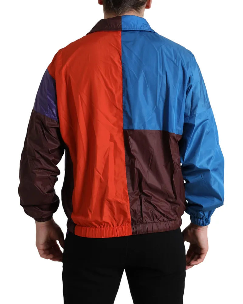 Dolce & Gabbana Men's Multicolor Windbreaker Jacket Polyester Nylon Clothing Multicolor
