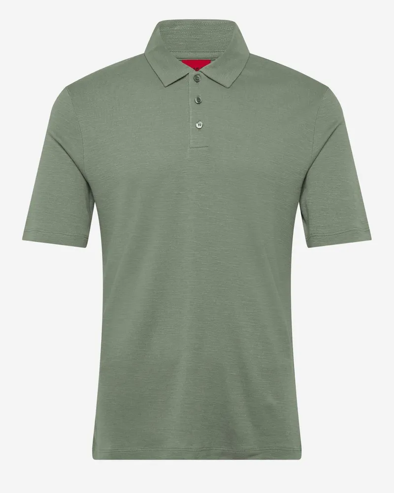 HUGO BOSS Linen-Blend Polo — Green Green