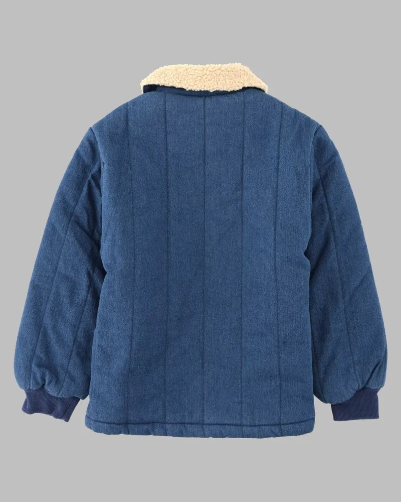 BOBO CHOSES Denim with Sherpa Collar Jacket — Blue Blue