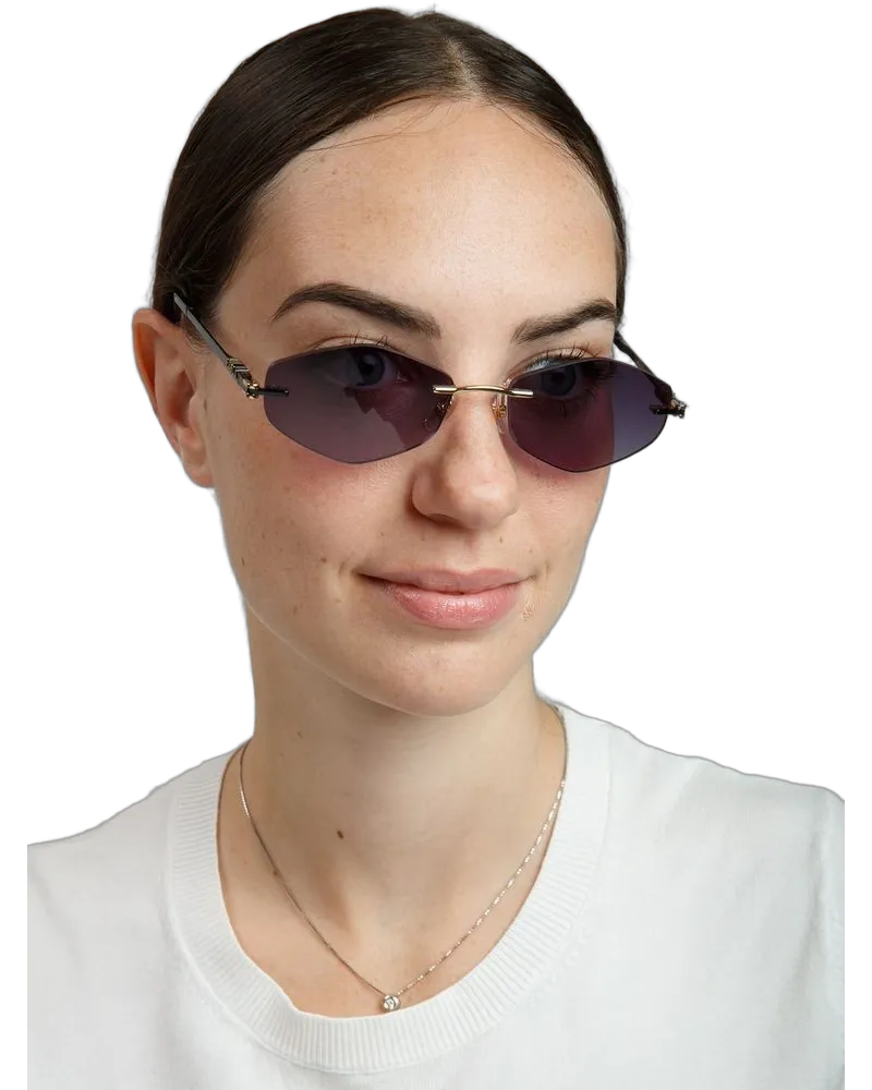 Furla Women's Sunglasses Polished Rose Gold Metal Rose