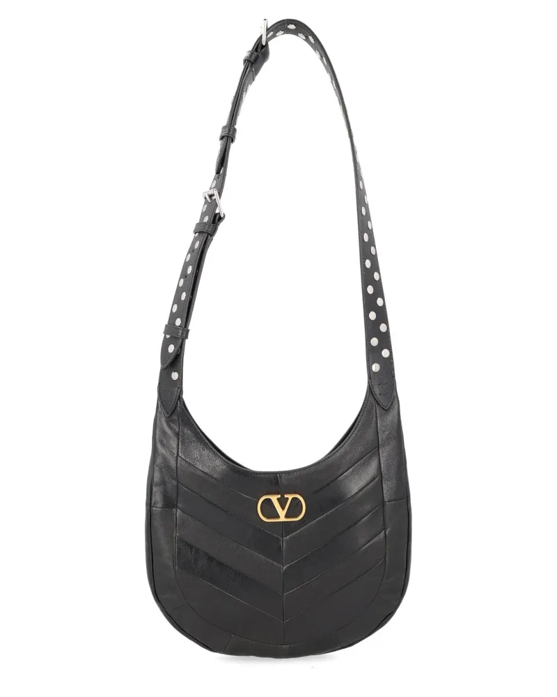 Valentino Garavani Men's Hobo Bag Black Leather Shoulder Black