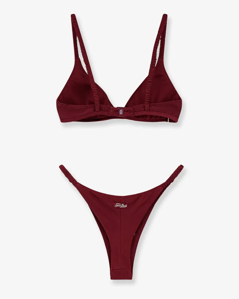 MC2 Saint Barth Women's Bikini Moana Nylon Red Polyamide Elastane Swimwear Sea Clothing Red