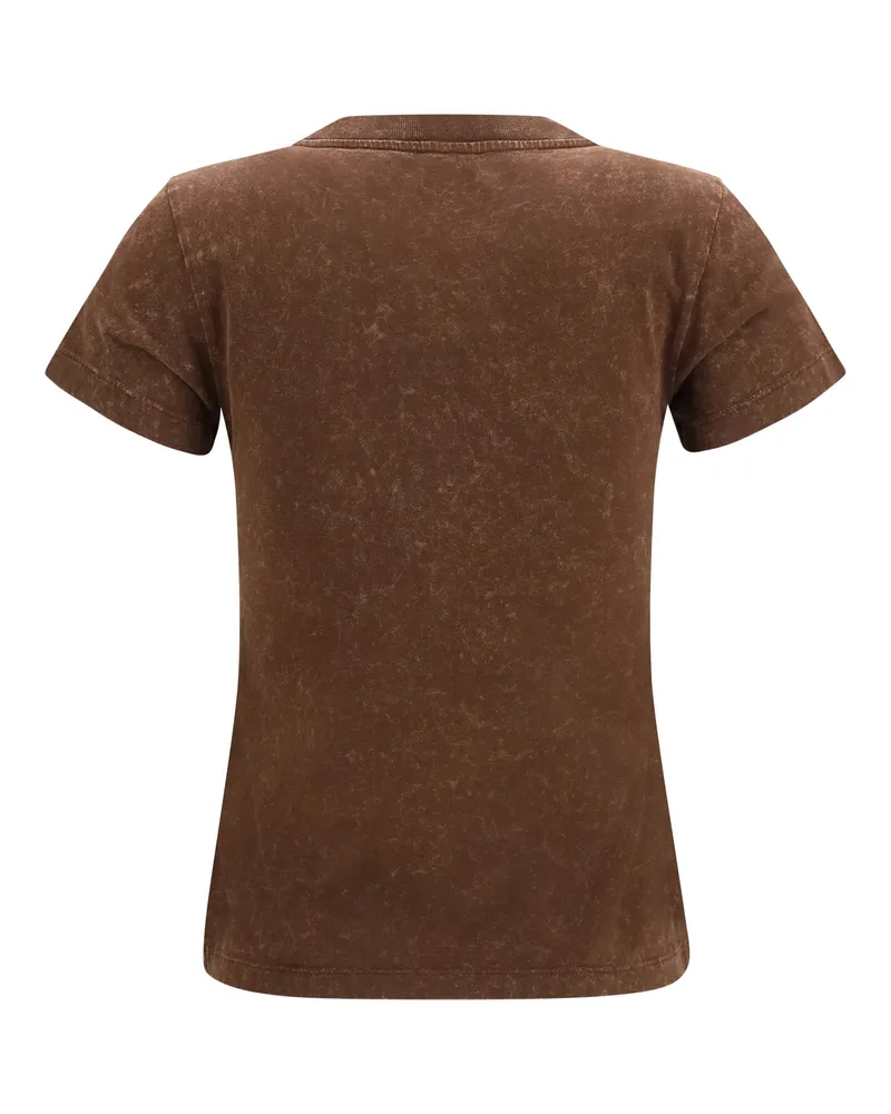 Ganni Women's Banana Cotton T-Shirt Chicory Coffee T-Shirts And Polos Brown