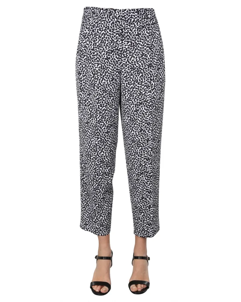 Michael Kors Straight Fit Viscose Trousers — Multicolor Multicolor