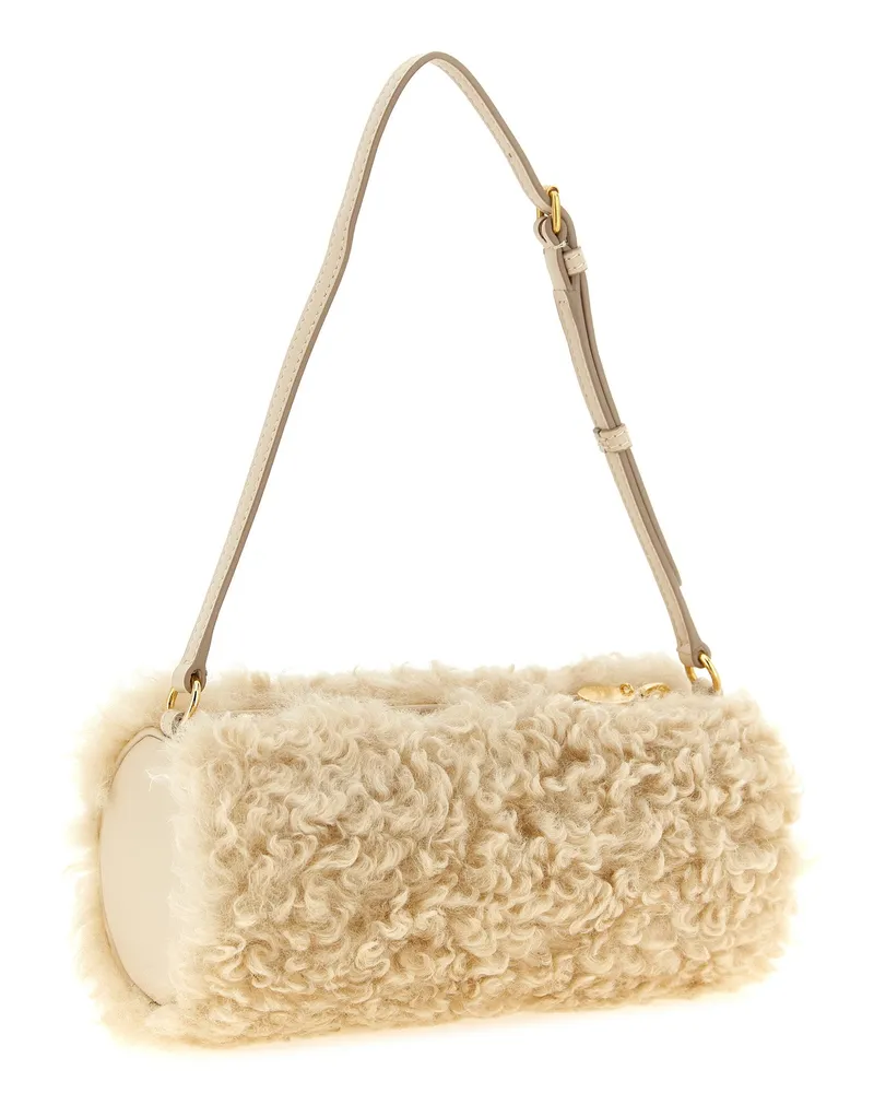 Stella McCartney Shearling Clutch — Beige Beige