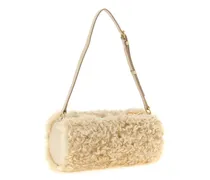 Shearling Clutch — Beige