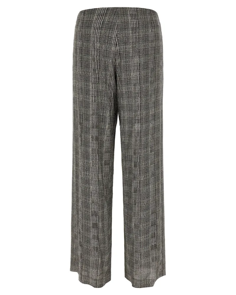 Ermanno Scervino Crystal-Embellished Prince of Wales Trousers — Grey Grey