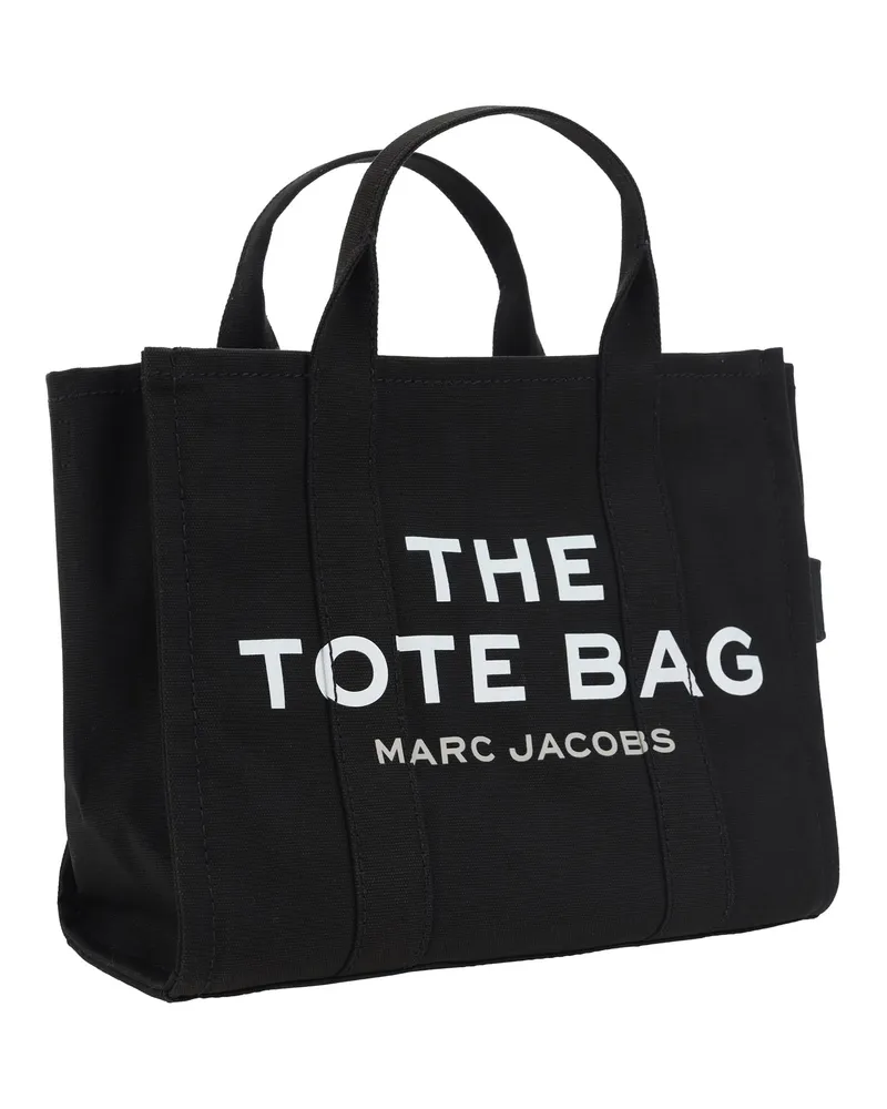 Marc Jacobs Logo-Print Cotton Canvas Tote Bag — Black Black