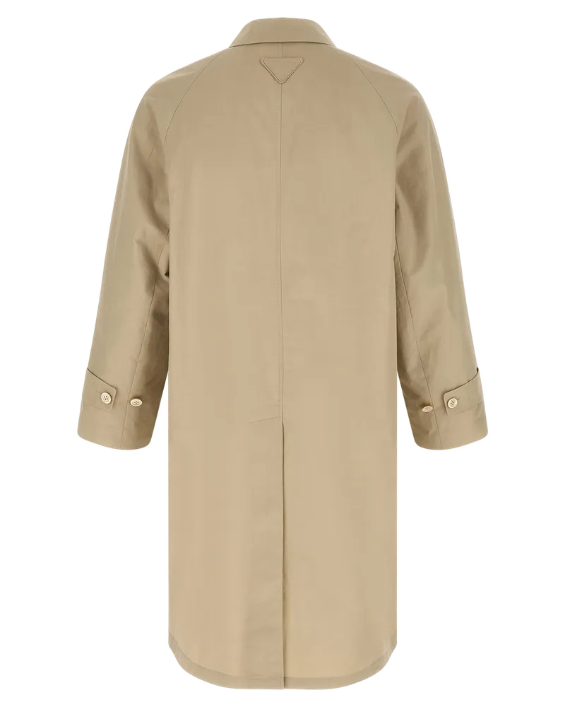 Prada Cotton Trench Coat — Beige Beige
