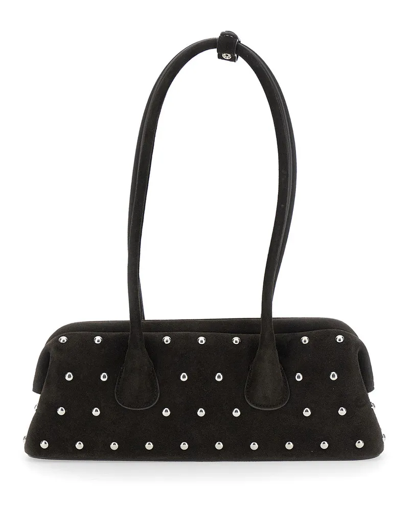 OSOI Studded Suede Shoulder Bag — Black Black