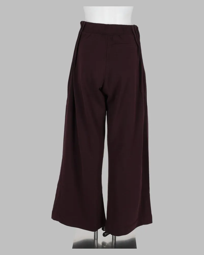 Dries van Noten Cotton Jersey Wide-Leg Trousers — Burgundy Burgundy