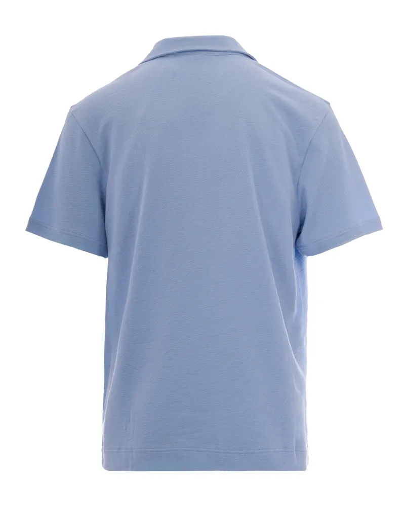 Lacoste Men's Polo Textured Light Blue Cotton Shirts T-shirts And Polos Blue