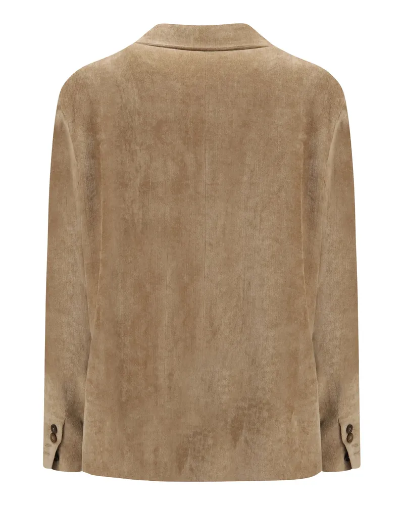 Brunello Cucinelli Fluid Corduroy Jacket — Beige 