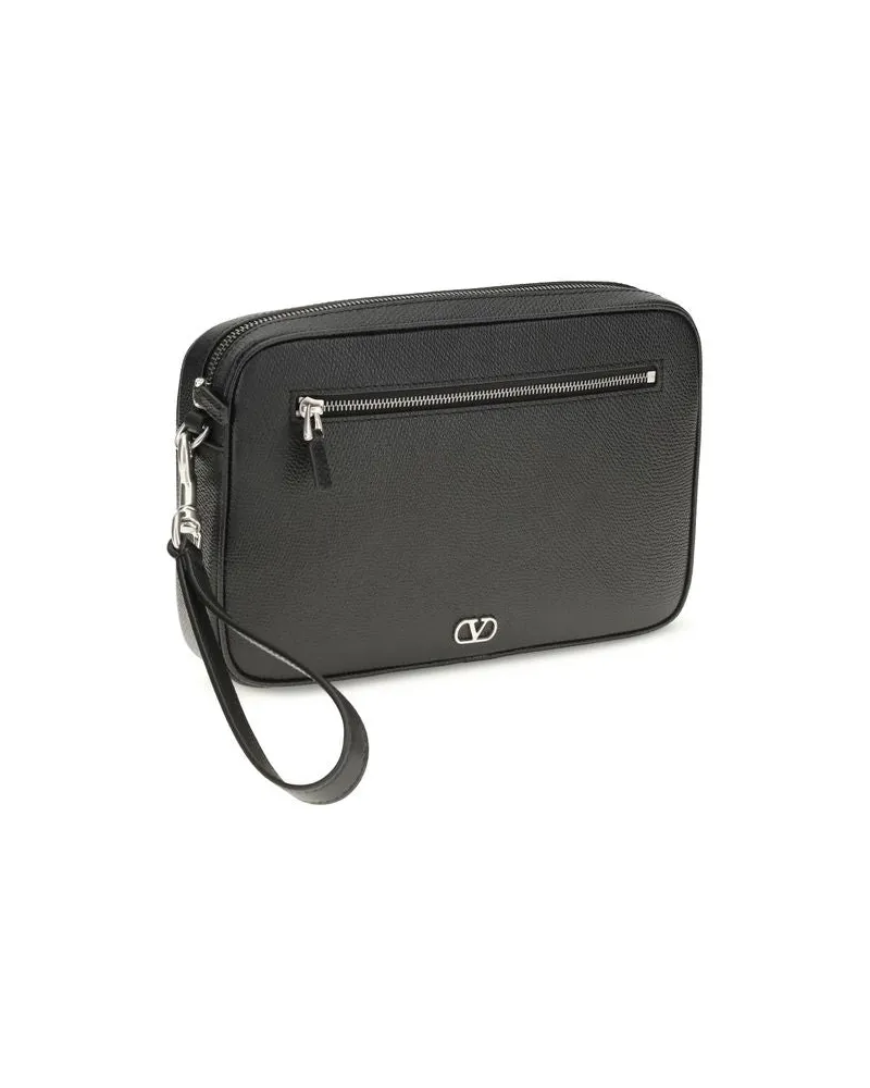 Valentino Garavani Men's Black Calf Leather Bos Taurus Wallet Black