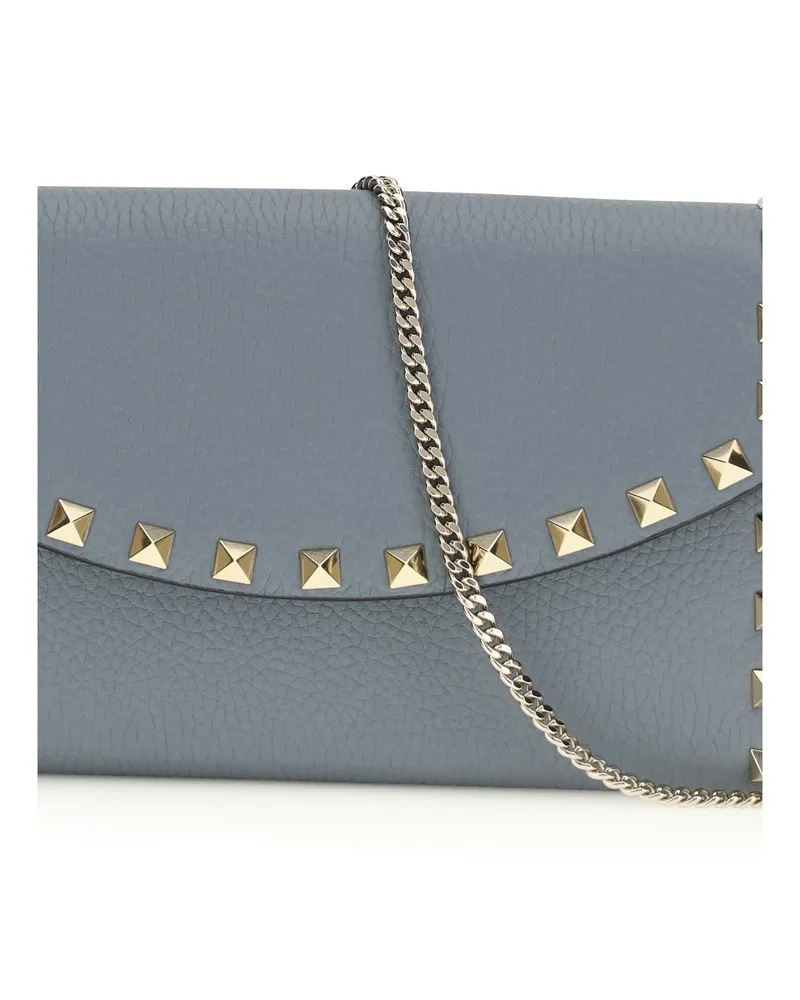 Valentino Garavani Women's Chain Wallet Rockstud Stone Grey Calf Leather & Purses Gray