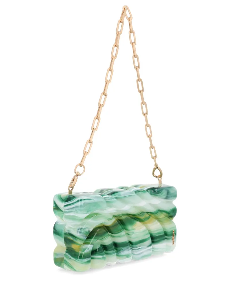 Cult Gaia Women's Aura Clutch Bag Green Acrylic Green