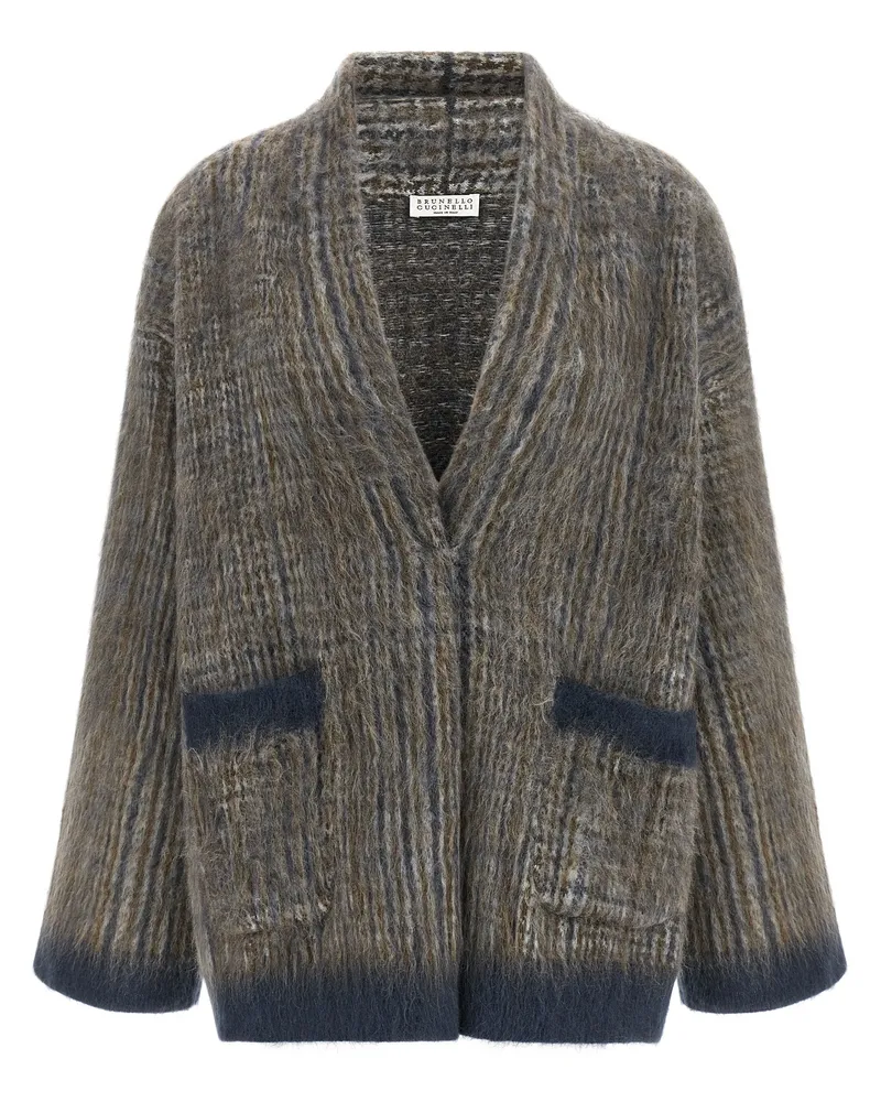 Brunello Cucinelli Women's Gray Wool Cardigan Clothing Gray