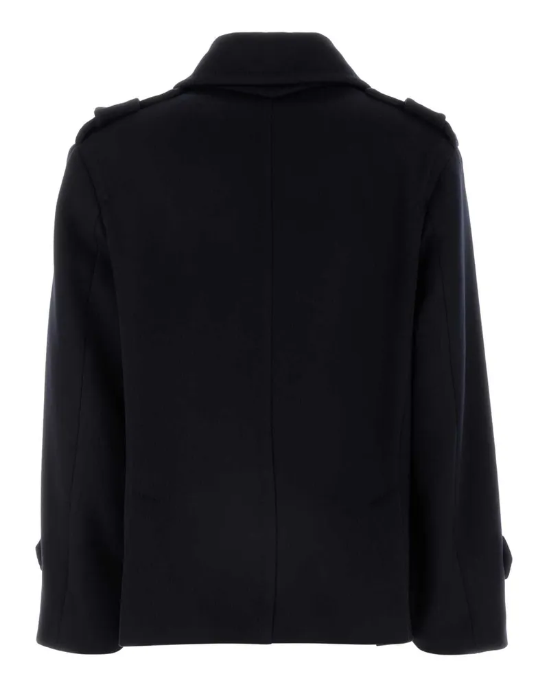 Max Mara Women's Dark Blue Wool Blend Laveno Coat Blu Marino Cappotti Navy