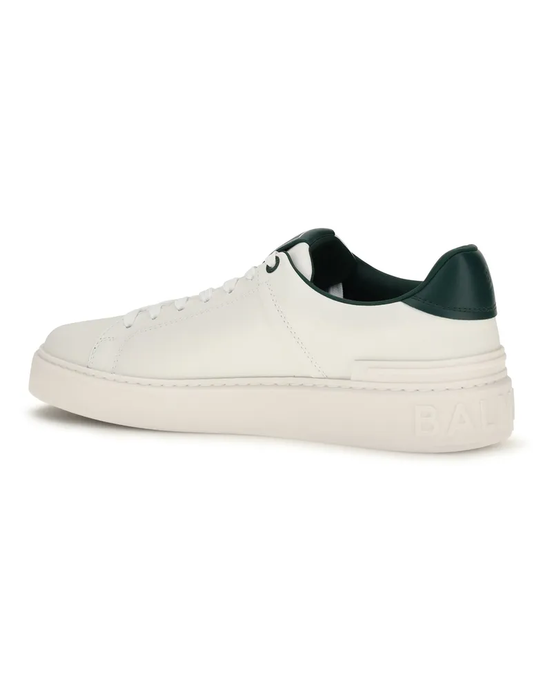Balmain Men's Sneakers B-Court White-Bottle Green Trainers White/bottle White