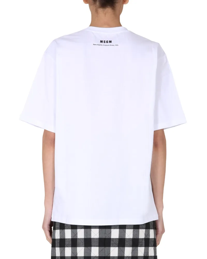 MSGM Crew Neck Cotton T-Shirt — White White
