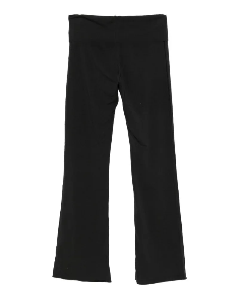 032c Foldover Waistband Flared Trousers — Black Black