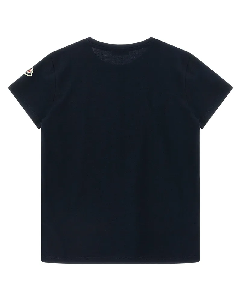 Moncler Logo-Embroidered T-Shirt — Navy Navy