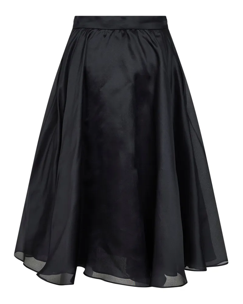 Max Mara Women's Midi Skirt Msecalle Black Silk Organza Black