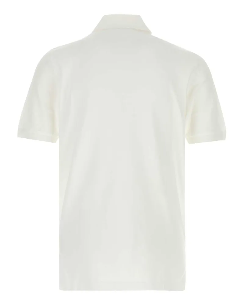 Fedeli Men's White Piquet Polo Shirt Bianco Exterior: Cotton White