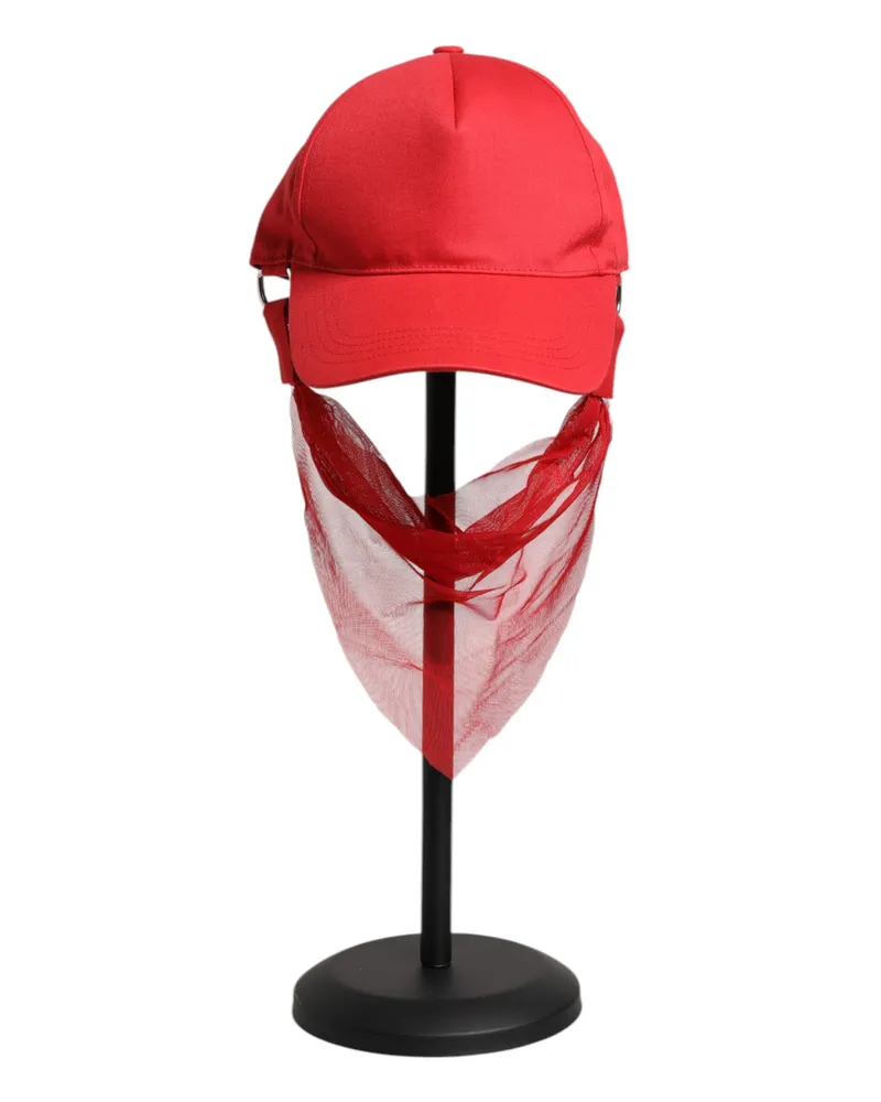Dolce & Gabbana Red Cotton 6 Panels Women Baseball Cap Accessory Red