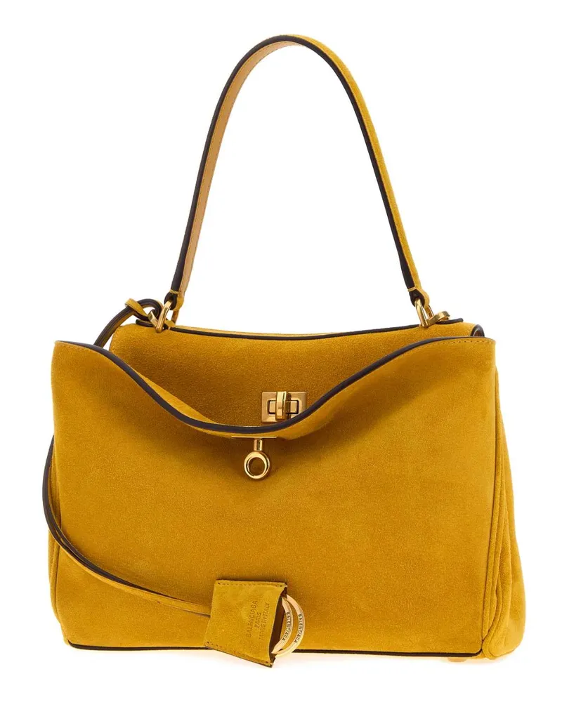 Balenciaga Women's Mustard Suede Small Rodeo Handbag Curry Borse A Mano Bag Yellow