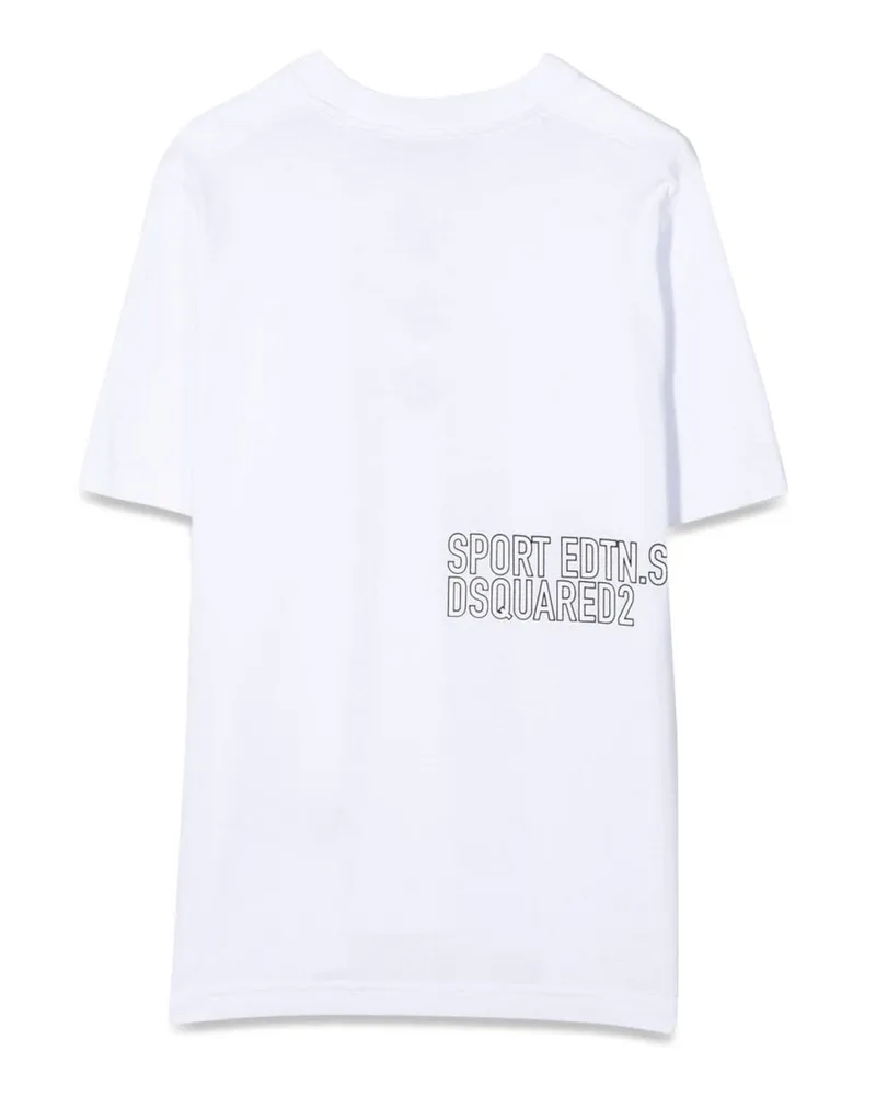 Dsquared2 Leaf Logo Cotton T-Shirt — White White