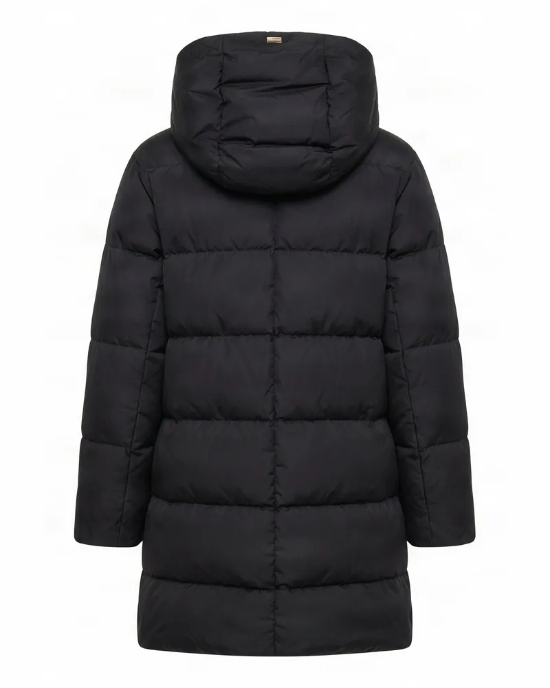 Herno A-Line Satin Down Jacket — Black Black