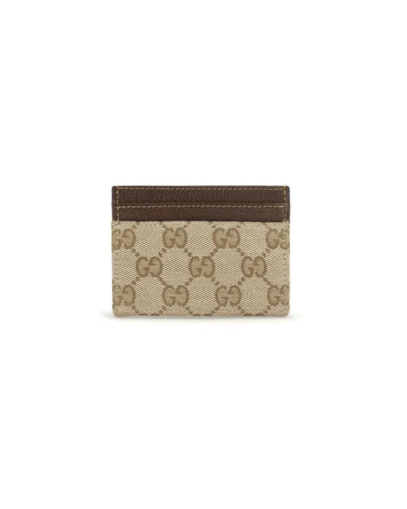 Gucci GG Monogram Canvas Card Case — Beige Beige