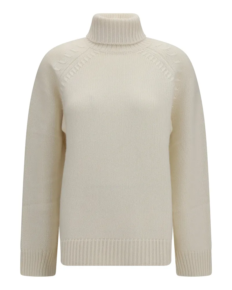 P.A.R.O.S.H. Women's Turtleneck Cashmere Sweater Cream (capra Hircus Cream