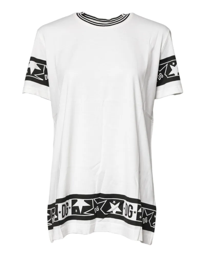 Dolce & Gabbana Women's White #dgmillennials Cotton Crewneck T-Shirt White