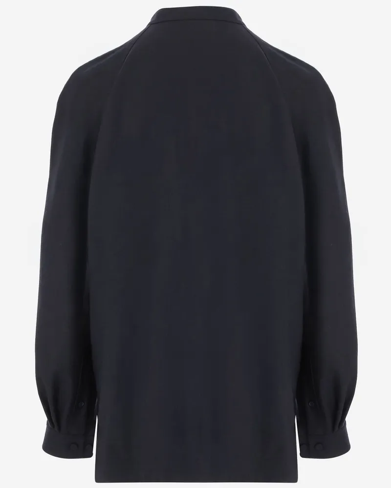 Carven Women's Wool Sweater Half-Placket Navy Navy
