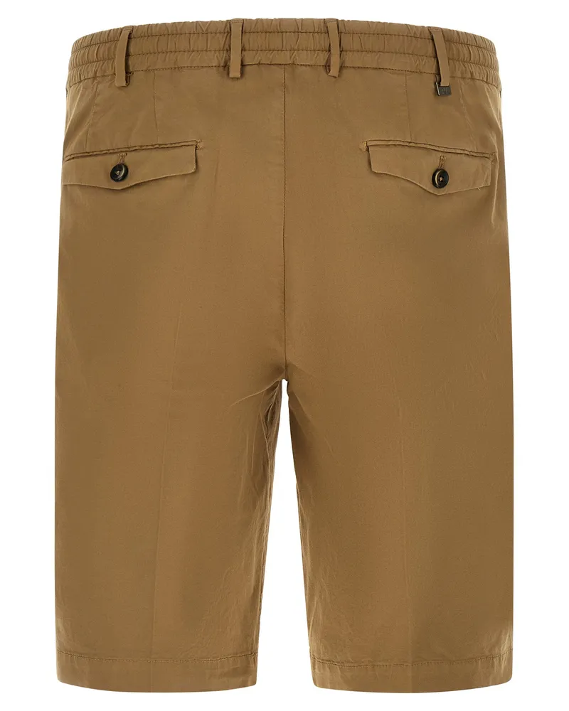 PT TORINO Stretch Cotton Bermuda Shorts — Camel Camel
