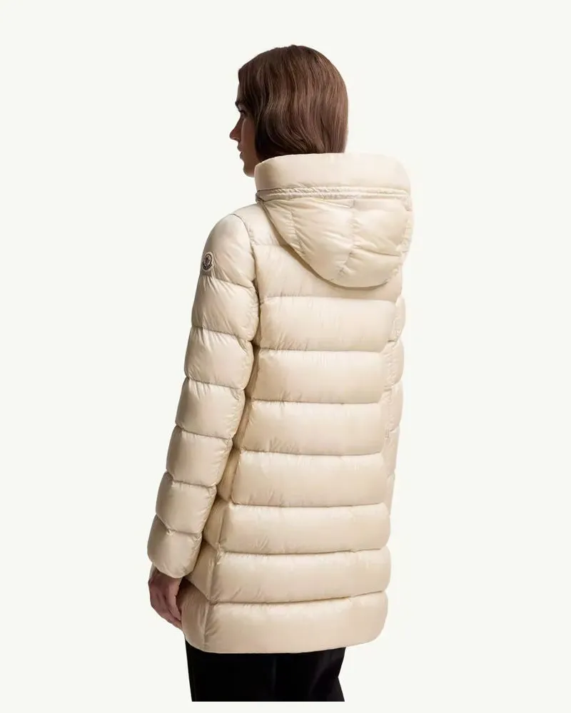 Moncler Quilted Down Down Jacket — Beige Beige