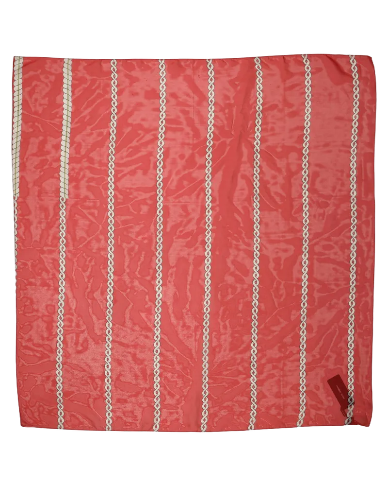 Dolce & Gabbana Braided Rope-Trimmed Silk Scarf — Red Red