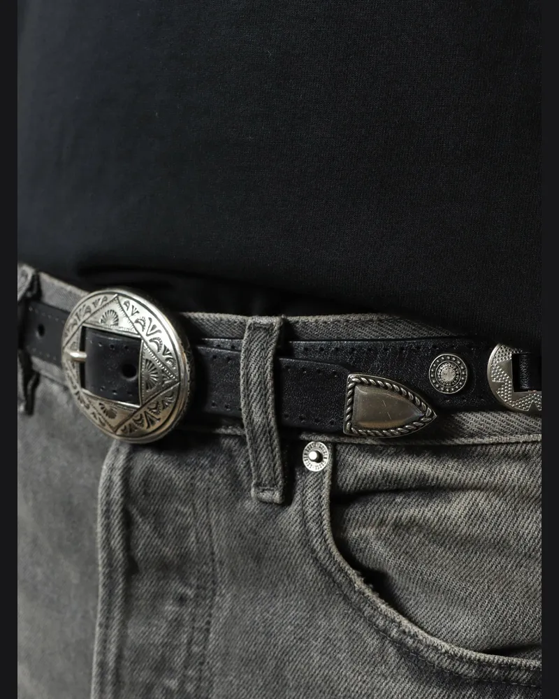 Golden Goose Men's Leather Belt Black Black
