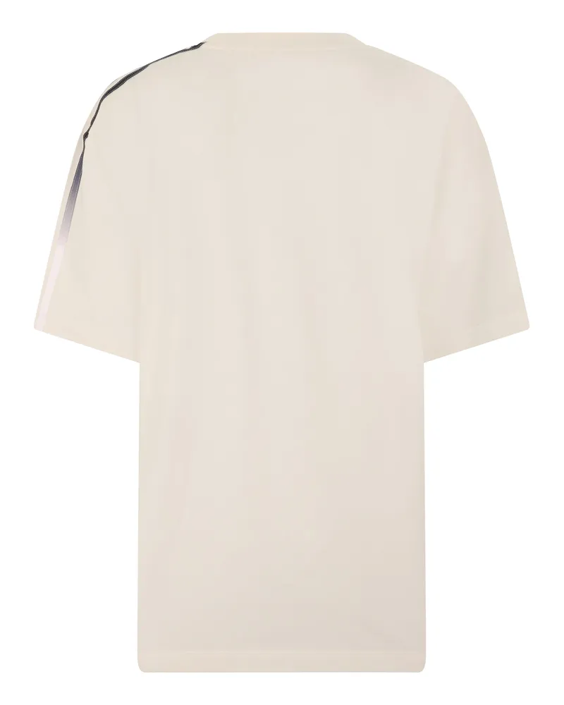 adidas Striped Cotton T-Shirt — Beige Beige