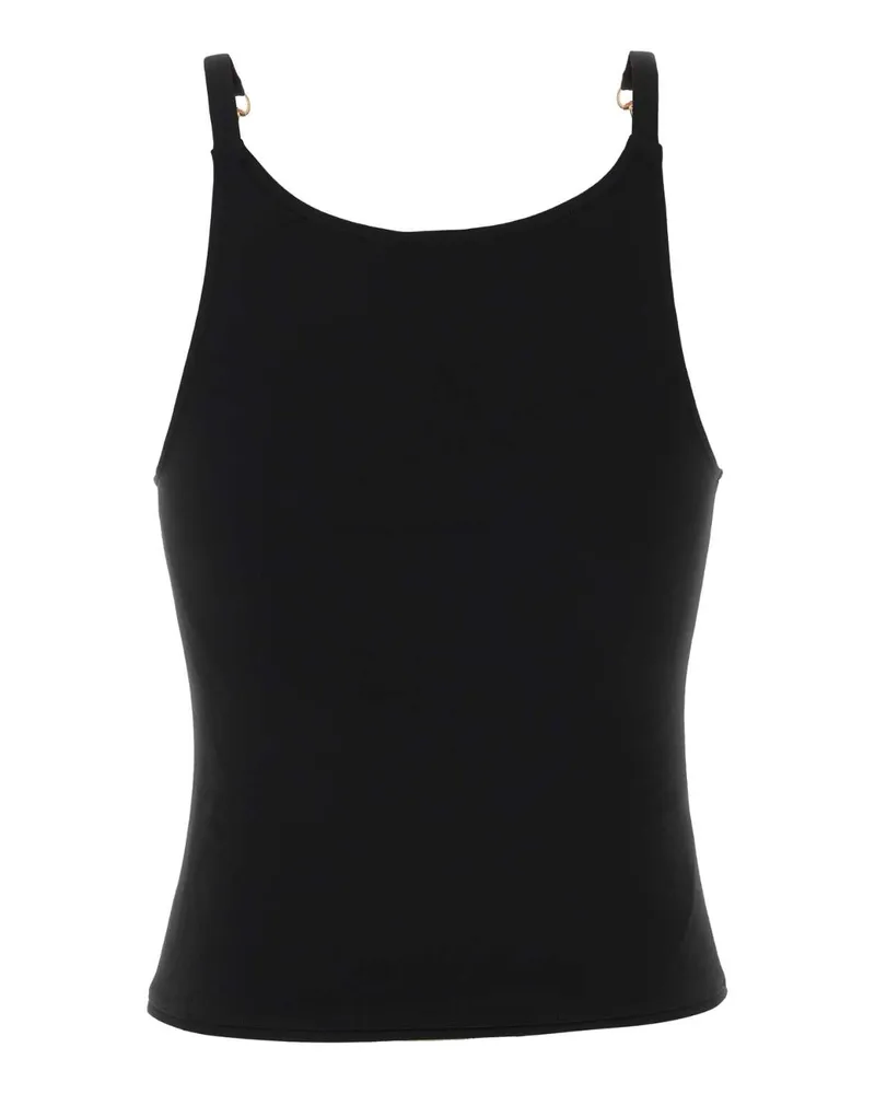 Gucci Women's Stretch Crepe Tank Top Black Viscose Elastane Sweater Black