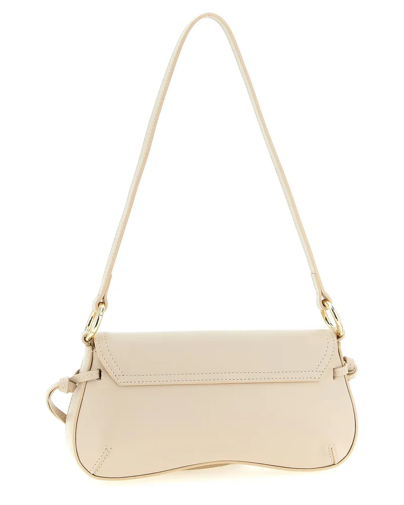 Twin-Set Full Grain Nappa Leather Shoulder Bag — Cream Cream