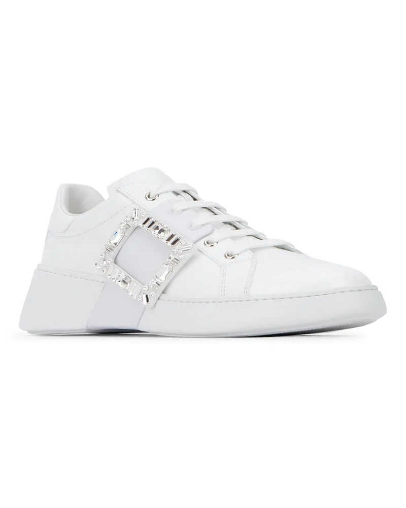 Roger Vivier Women's Viv Skate Strass Buc B001 Calfskin Fgl Sneaker White