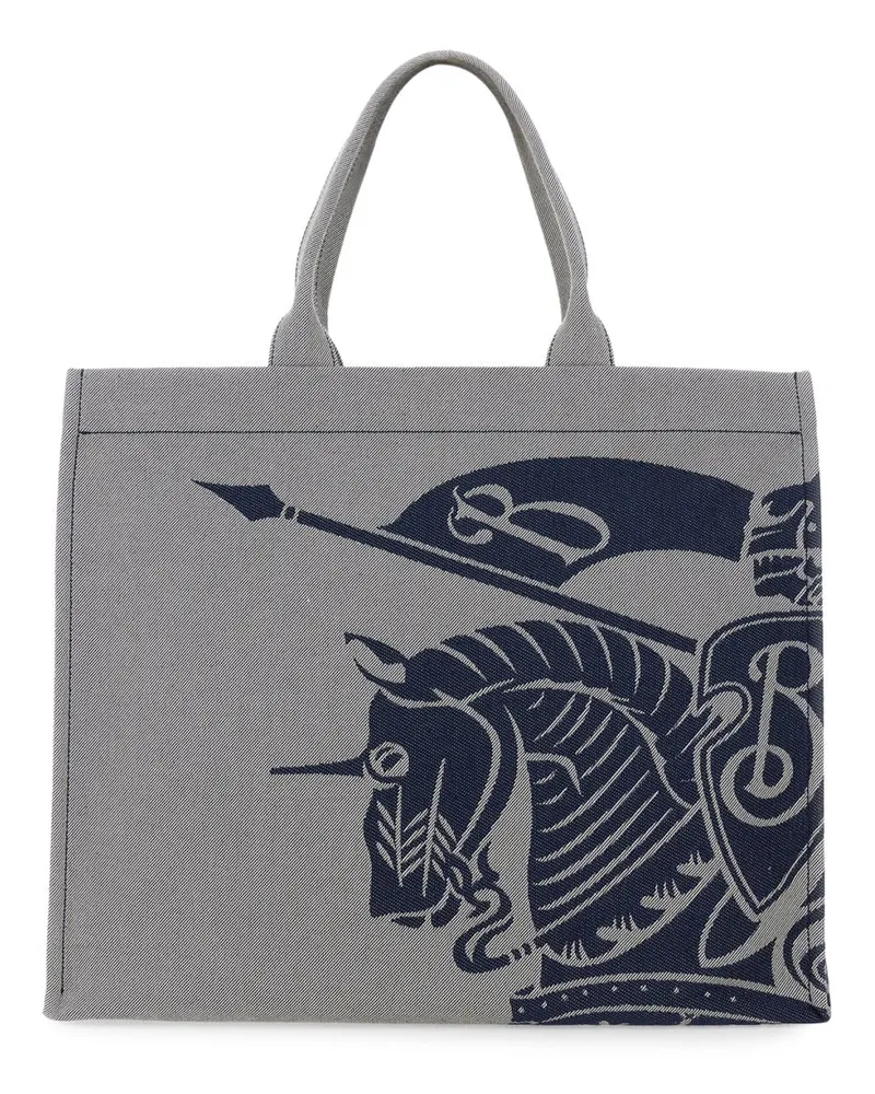 Burberry Men's Canvas Tote Bag Grey Cotton Polyester Handbags Hand Gray