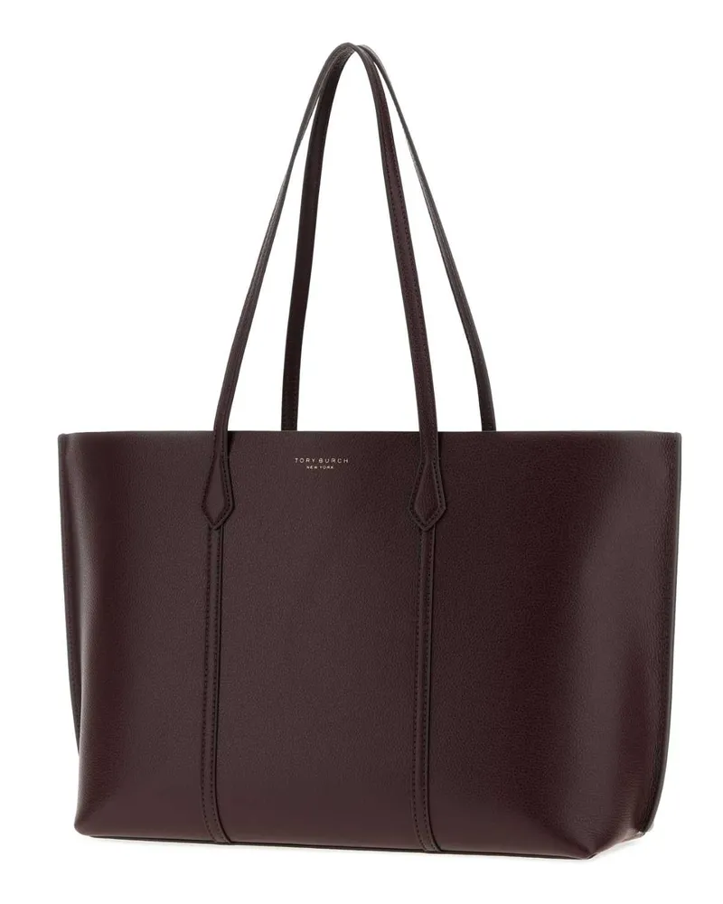 Tory Burch Women's Aubergine Leather Perry Shopping Bag Darkcarmine Borse A Mano Purple