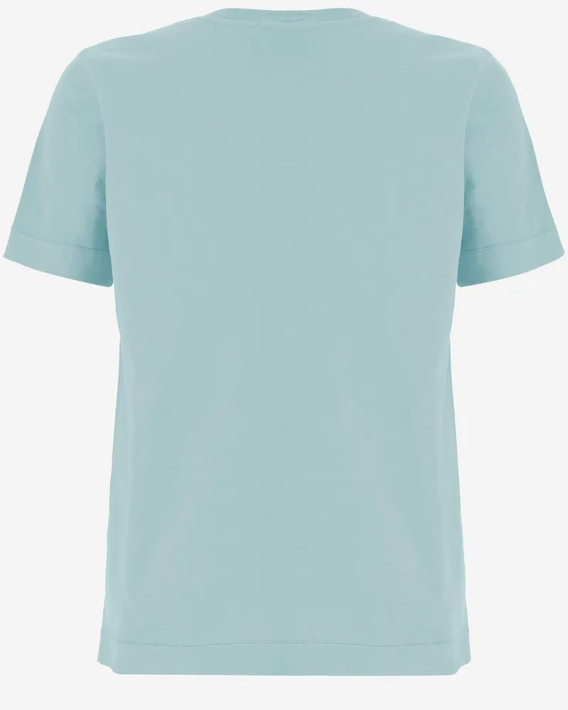 Stone Island Logo-Appliqué Cotton T-Shirt — Blue Blue