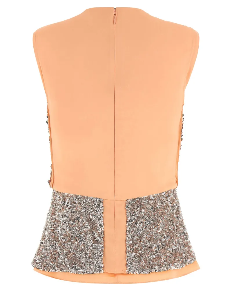 Paco Rabanne Sequin Peplum Tank Top — peach Peach