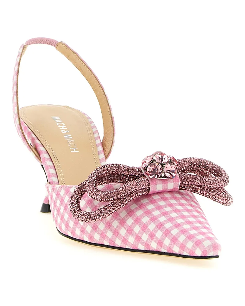Mach & Mach Women's Double Bow Slingback Heel Pink Multicolor
